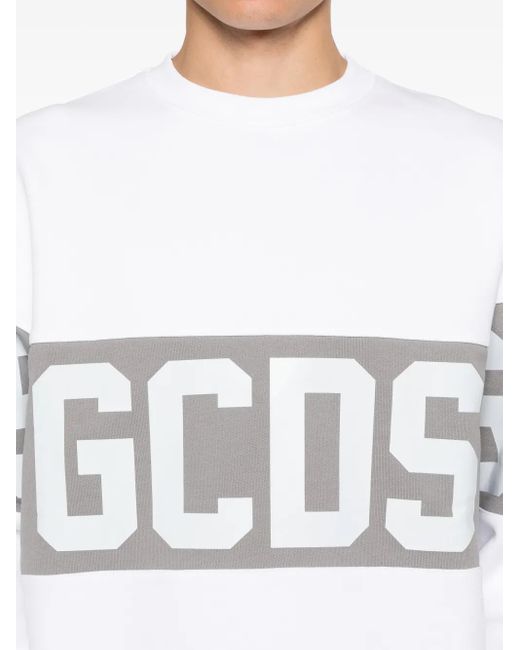 Gcds White Logo-Print Sweatshirt