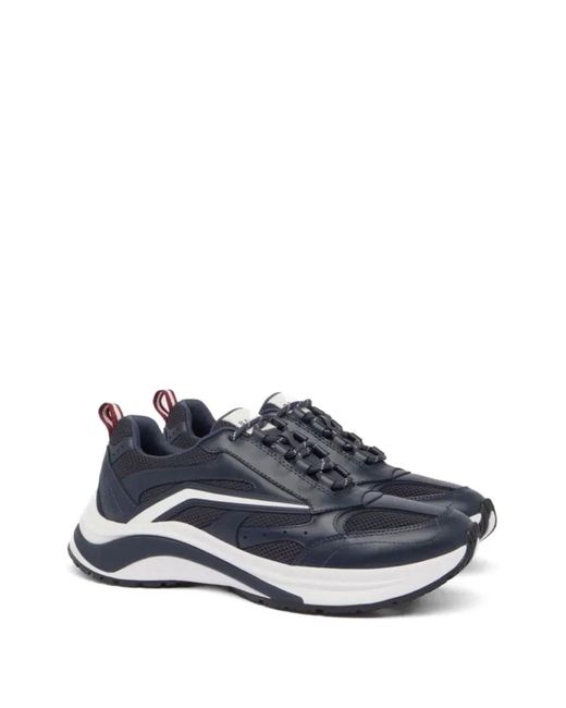 Bally Blue Woge Panelled Mesh-Insert Sneakers for men