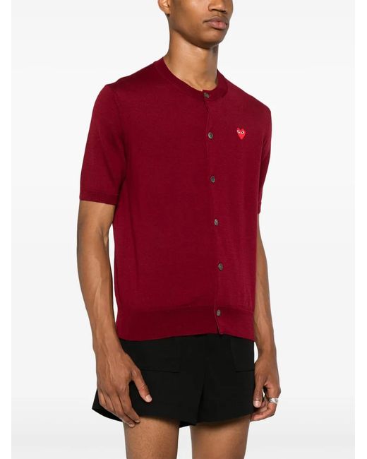 COMME DES GARÇONS PLAY Red Heart-Patch Wool Cardigan