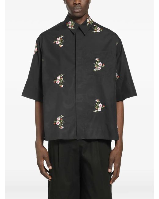 Simone Rocha Black Floral Shirt for men