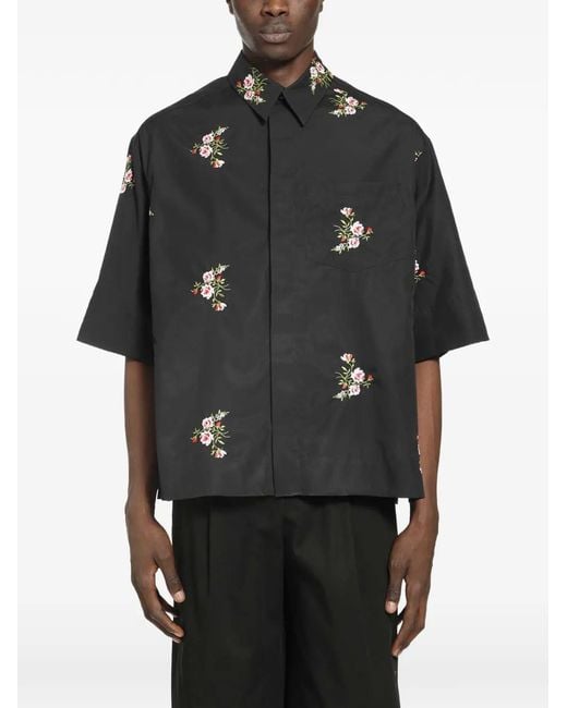 Simone Rocha Black Floral Shirt for men