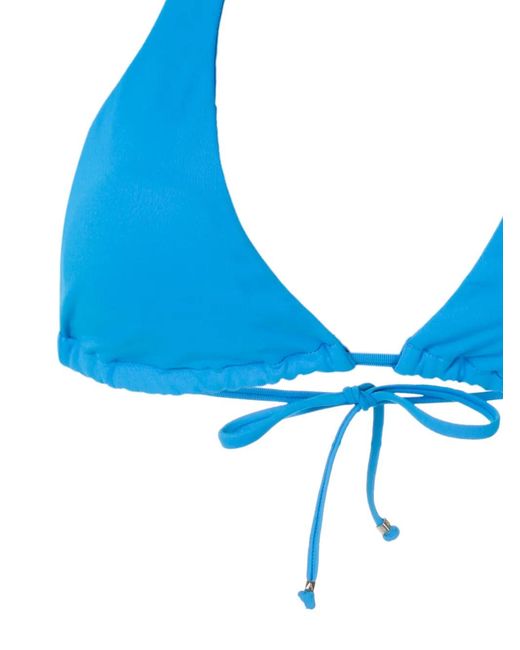 Amir Slama Blue Metallic Embellishment Bikini Set