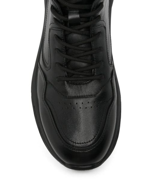 SERGIO MORETTI FIRENZE Black Lace-Up Leather Boots for men