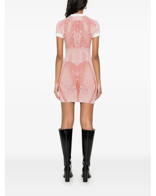Jean Paul Gaultier Pink The Morphing Pinstripes Dress