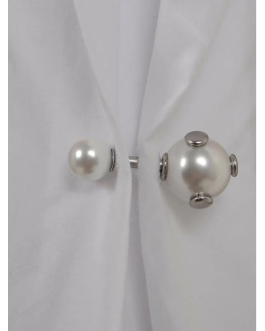Alberta Ferretti White Wrap-Front Blouse
