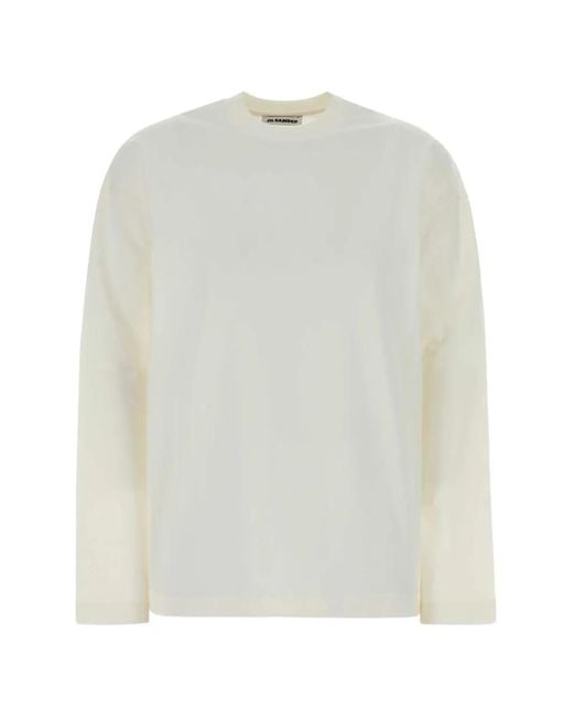 Jil Sander White Long-Sleeve Crew-Neck T-Shirt