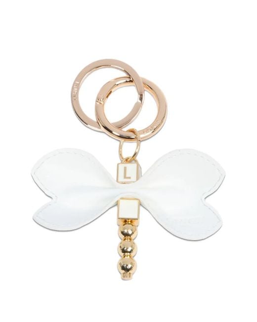 Lancel White Dragonfly Keyring