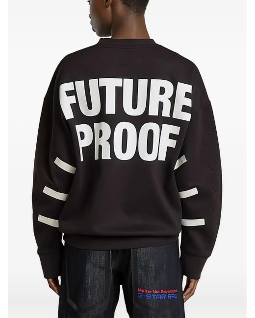 Walter Van Beirendonck Blue Slogan-Print Sweatshirt