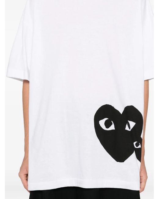COMME DES GARÇONS PLAY White Heart-Print T-Shirt