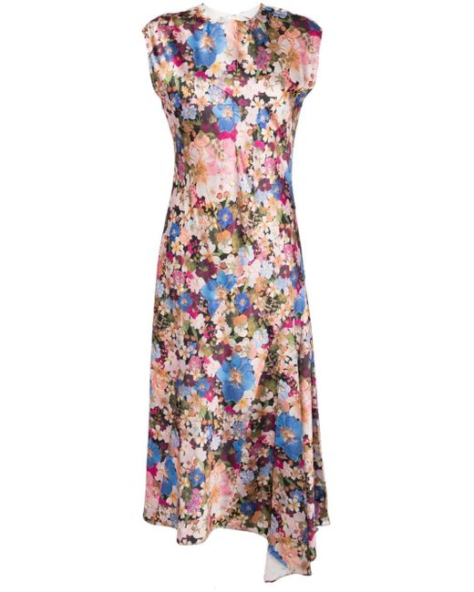 Ted Baker White Slanno Floral-print Midi Dress
