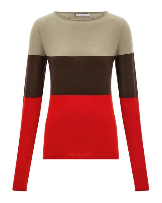 Ferragamo Red Color Block Top