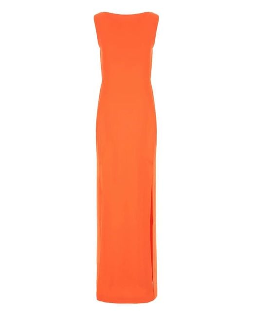 Max Mara Orange Robe À Dos-Nu