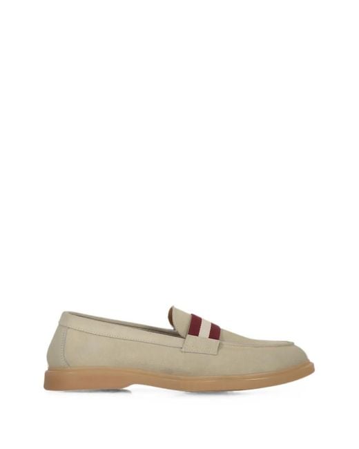 Bally Natural Buckle-Detail Suede Loafers