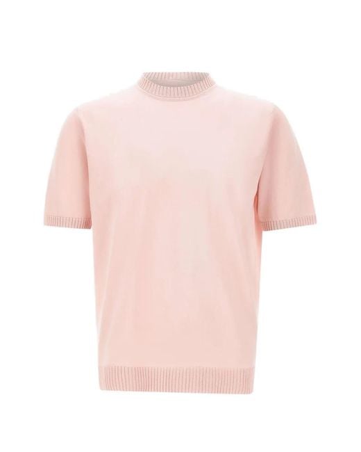 FILIPPO DE LAURENTIIS Pink Crew-Neck T-Shirt for men