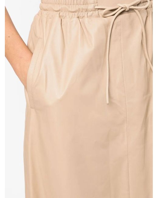 Yves Salomon Natural Leather Flared Skirt