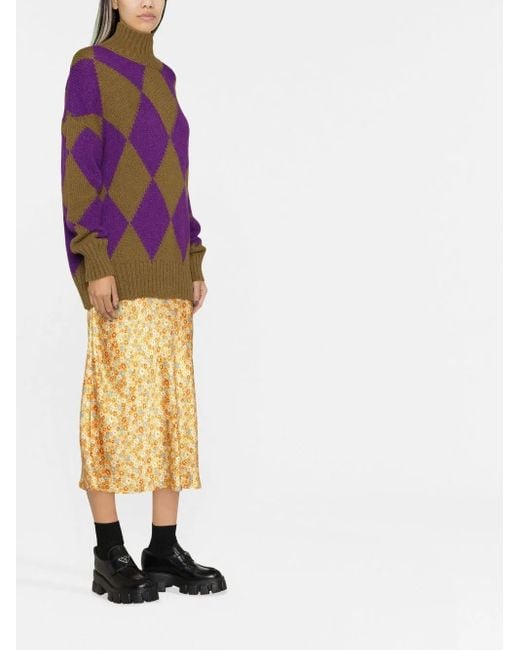 LaDoubleJ Purple Argyle Sweater
