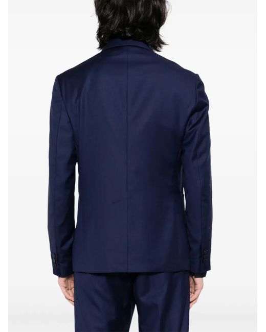 Versace Blue Single-Breasted Blazer for men