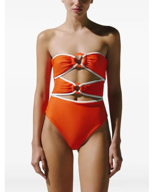 Baobab Red Zur Ring-Detail Swimsuit