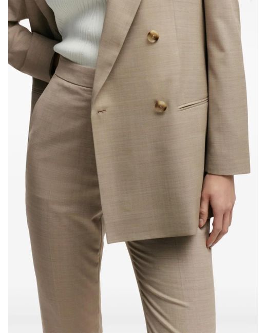 Boss Natural Mid-Rise Slim-Fit Trousers