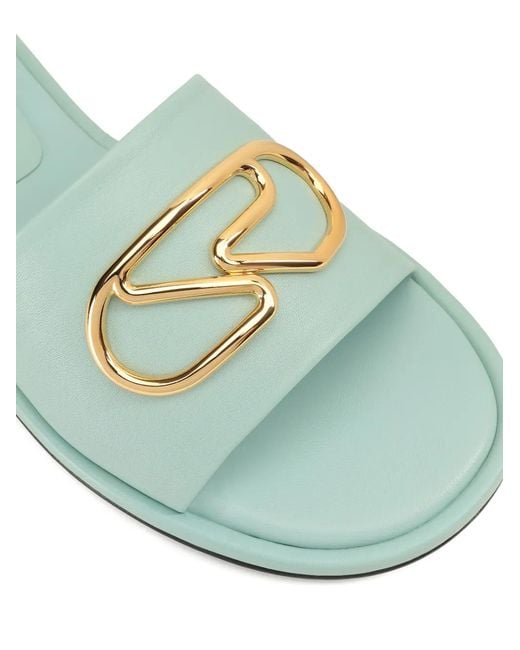 Sergio Rossi Green Surge Flat Sandals