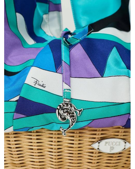Emilio Pucci Blue Abstract-Print Tote Bag