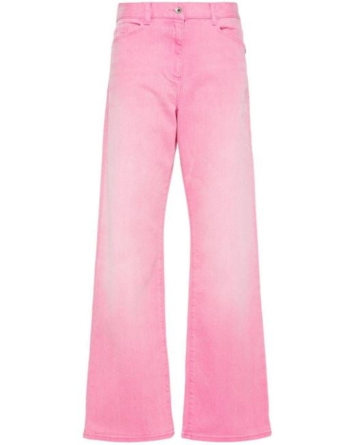 Patrizia Pepe Pink Tief sitzende Straight-Leg-Jeans