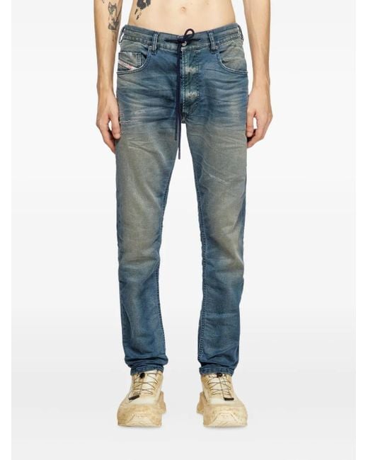 DIESEL Blue Regular 2032 D-Krooley Drawstring Jeans for men