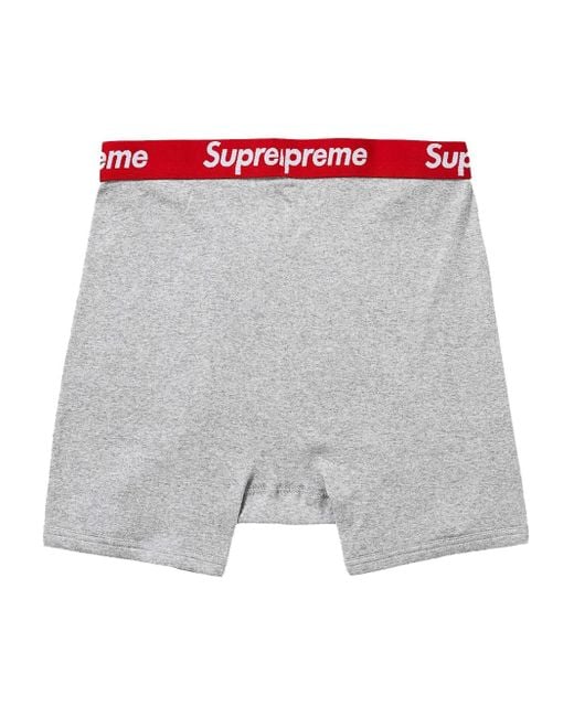 S Supreme Hanes Boxer Briefs 2 Pack グレー Supreme Hanes Boxers (Pack Of Two) in Gray for Men | Lyst