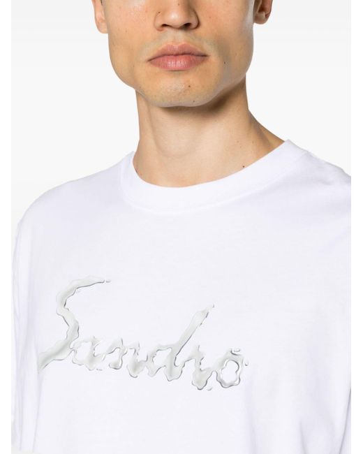 T-shirt con logo di Sandro in White da Uomo