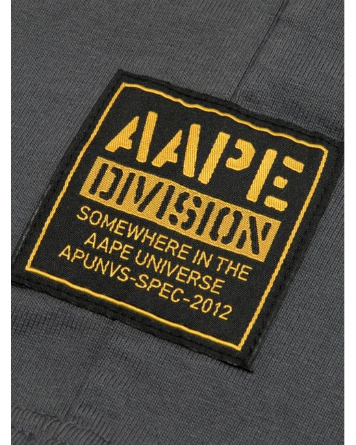 Aape By A Bathing Ape Gray Embroidered Logo-Patch T-Shirt for men