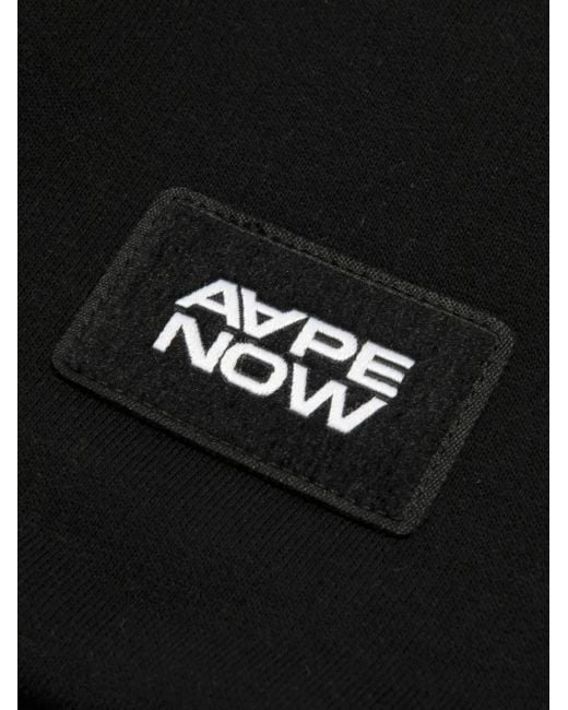 Aape By A Bathing Ape Black Logo-Patch Varsity Bomber Jacket for men
