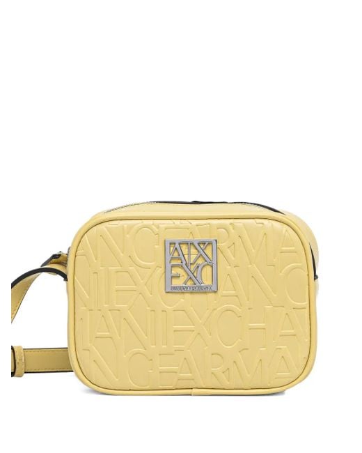 Borsa A Tracolla Con Placca Logo di ARMANI EXCHANGE in Metallic