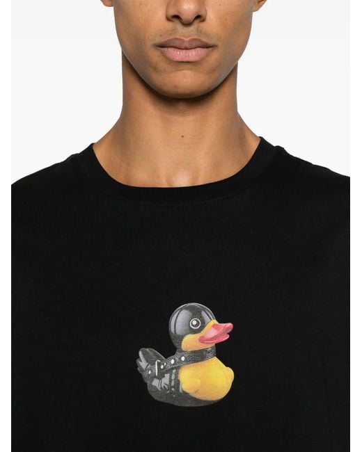 Gcds Black T-Shirt With Print for men
