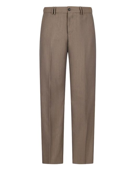 PT Torino Brown Micheal Archive Pinstripe Trousers for men