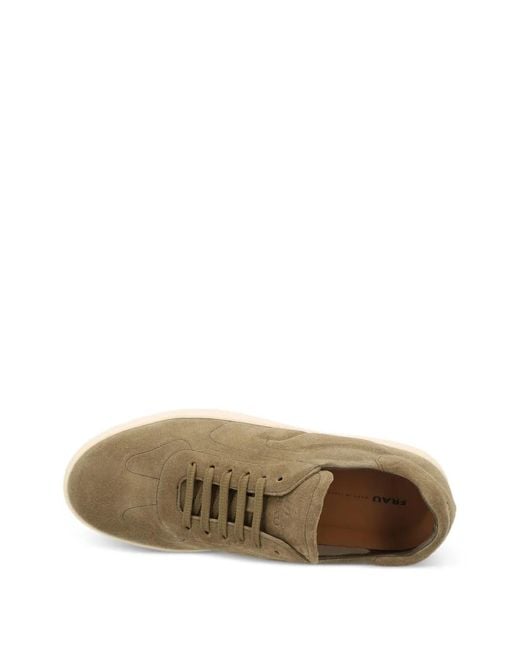 Frau Brown Suede Top-Stitching Sneakers for men