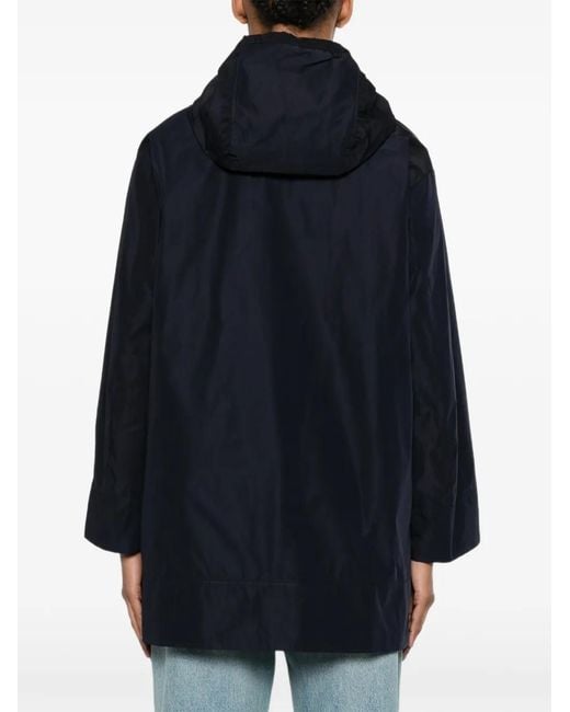 ROSSO35 Blue Hooded Drawstring Parka
