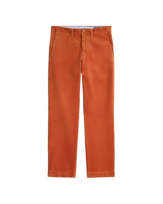 Polo Ralph Lauren Orange Corduroy Trousers for men