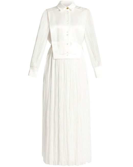 Aje. White Aeriel Pleated Maxi Dress