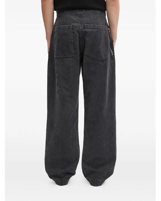 Aries Black Zip-Fastening Jeans for men