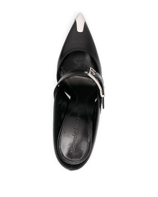 McQueen Black High Heel Mule