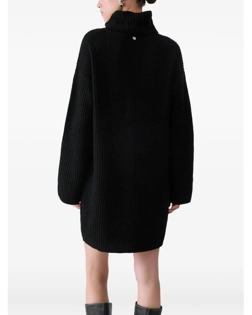 Liu Jo Black Jewel-Button Knit Dress