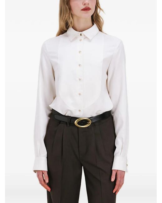Fortela White Ginette Buttoned Silk Shirt