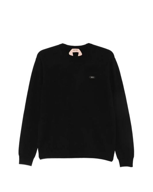 N°21 Black Logo-Plaque Sweater