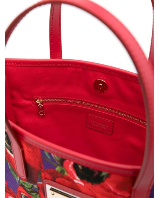 Dolce & Gabbana Red Large Shopper Tote Bag