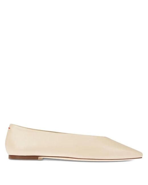 Aeyde Natural Pointed-Toe Ballet Flat