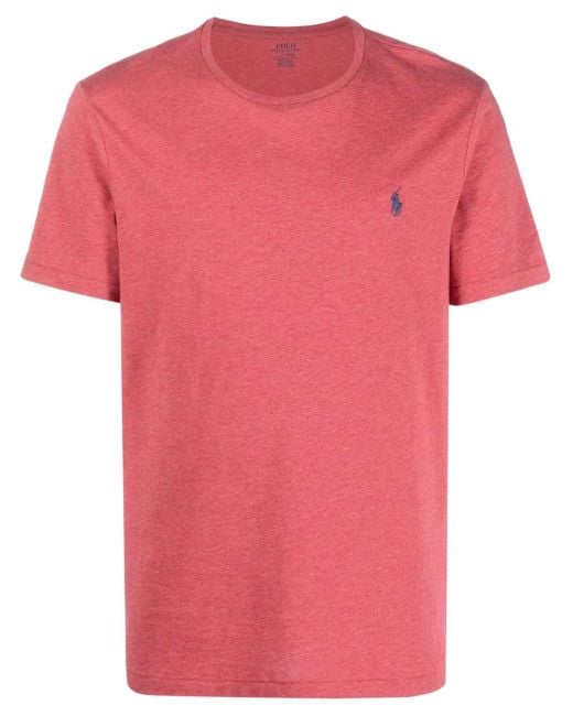 Polo Ralph Lauren Pink Embroidered-Pony Detail T-Shirt for men