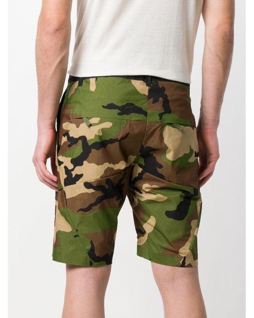 Cotton Camouflage Fitted Shorts 
