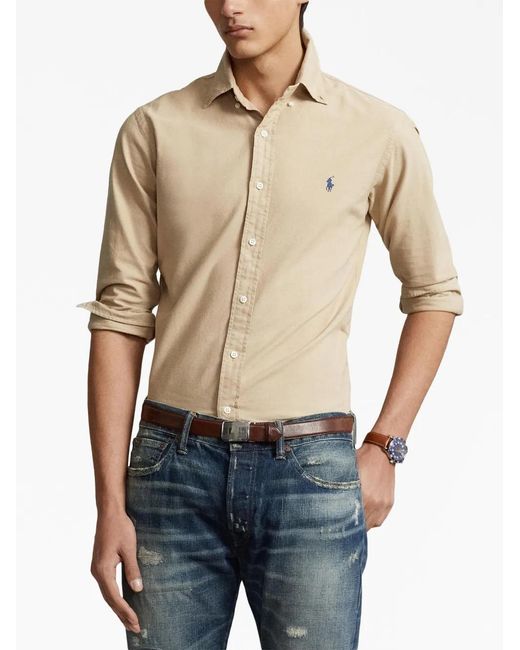 Polo Ralph Lauren Natural Polo Pony Button-Up Cotton Shirt for men