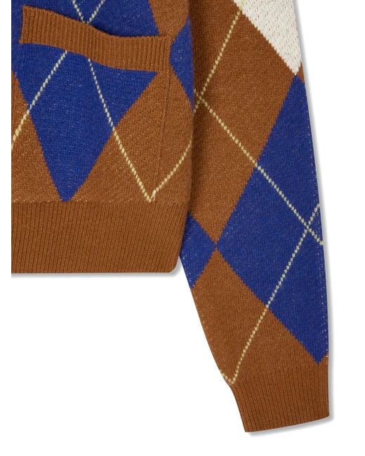 Studio Tomboy X Black Colour-Block Argyle Cardigan