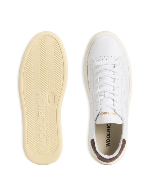 Woolrich White Arrow Leather Sneakers for men